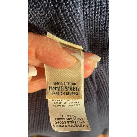 LL Bean Shaker Knit Open Long Cardigan Size M Blue - Picture 10 of 12